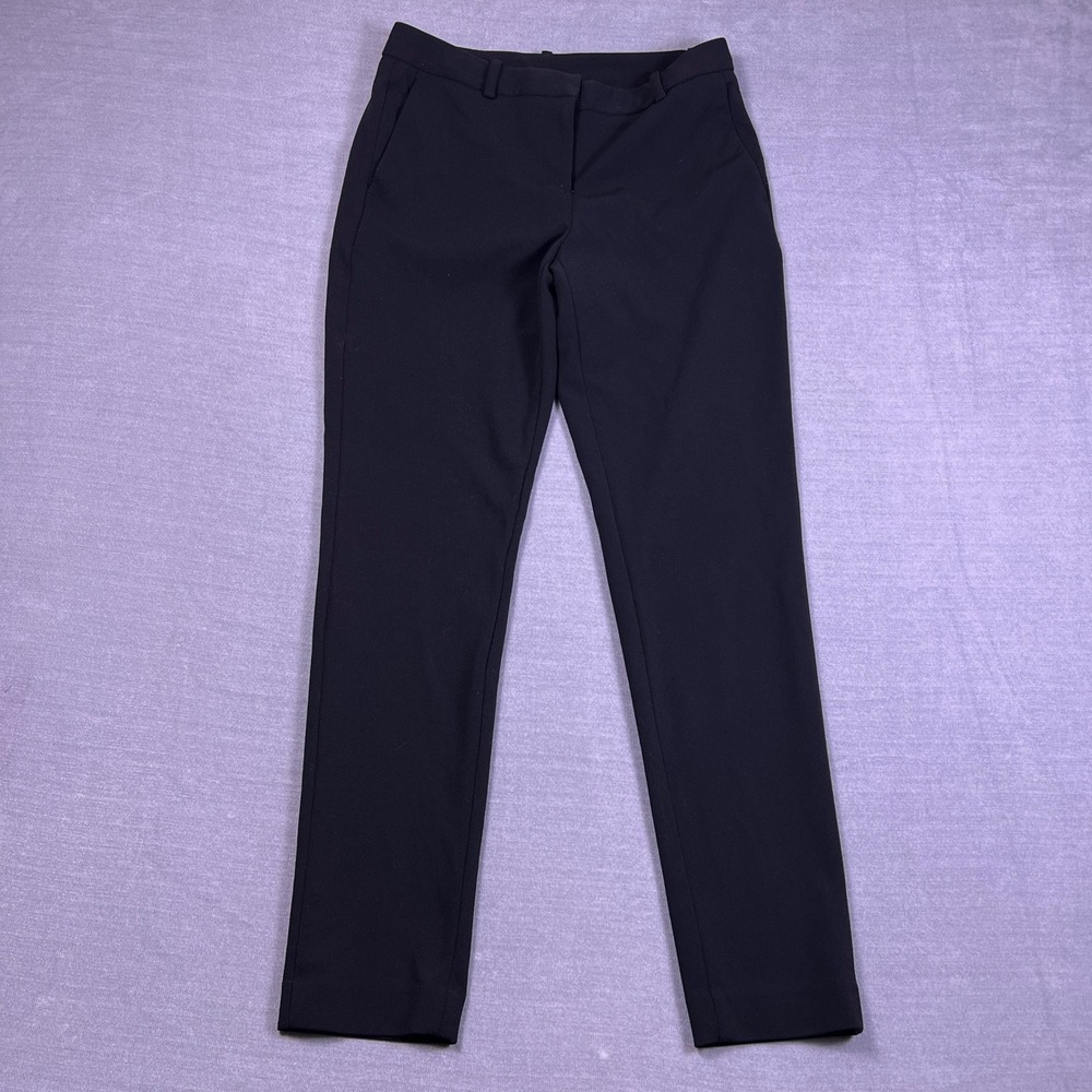 DKNY Slim Fit Mid Rise‎ Tapered Ankle Pants Women 2 Black Polyester Blend